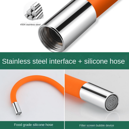 360° Flexible Silicone Hose/tube Extension Water Pipe | Water Faucet Tap Extender Bendable Faucet Extension For Kitchen And Bathroom Sink, With Anti-splash Feature