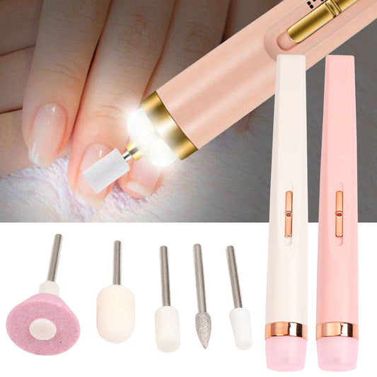 5 In 1 Professional Mini Electric Nail Drill Kit Battery Nail Art Exfoliating Polishing
