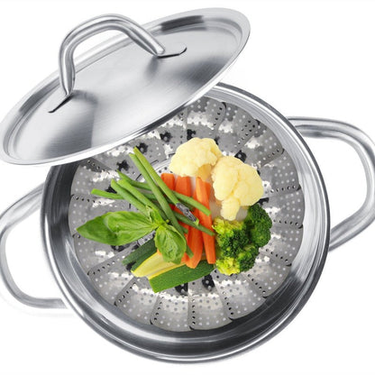 Foldable & Adjustable Stainless Steel Steamer Cooking Basket