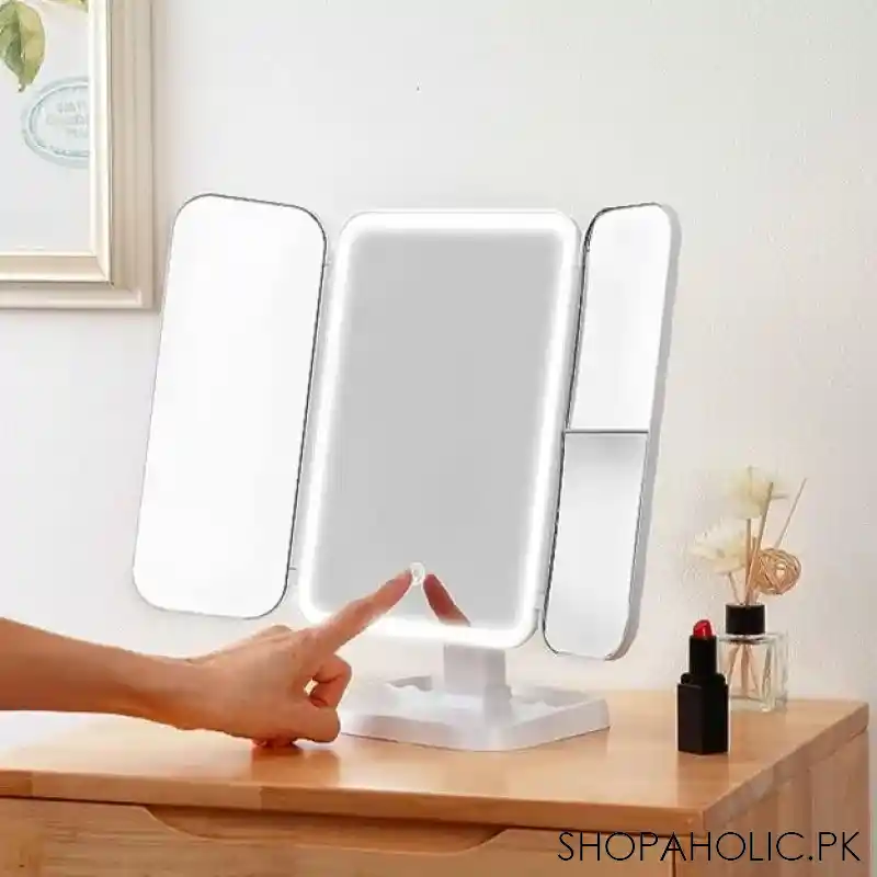 Trifold Makeup Mirror LED Lights