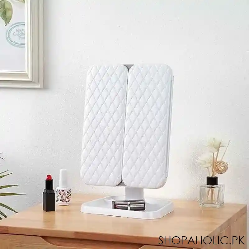 Trifold Makeup Mirror LED Lights